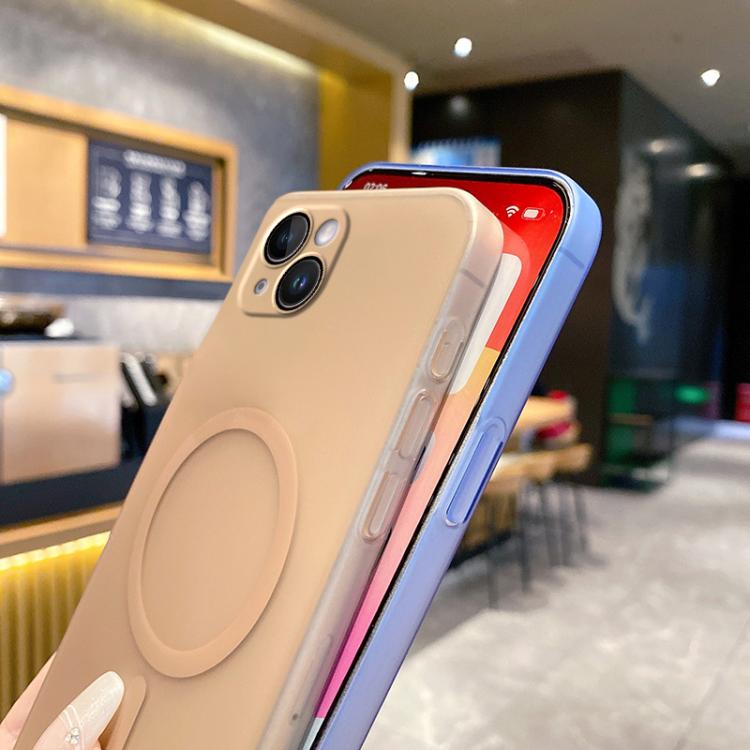 For iPhone 14 Fine Hole Ice Fog MagSafe PC Phone Case