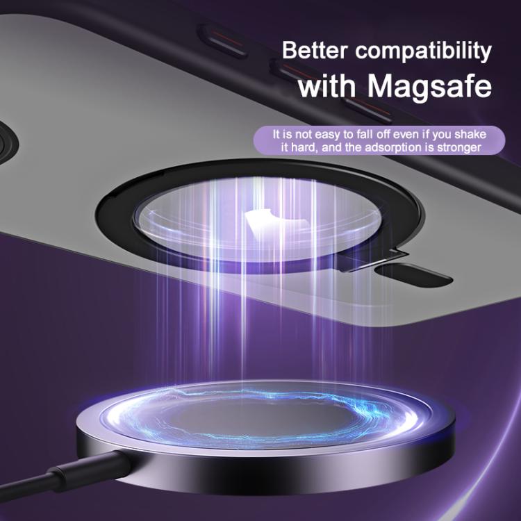 For iPhone 16e / 17e Airbag MagSafe Shockproof Frosted Phone Case with Fold Holder