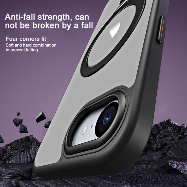 For iPhone 16e / 17e Airbag MagSafe Shockproof Frosted Phone Case with Fold Holder