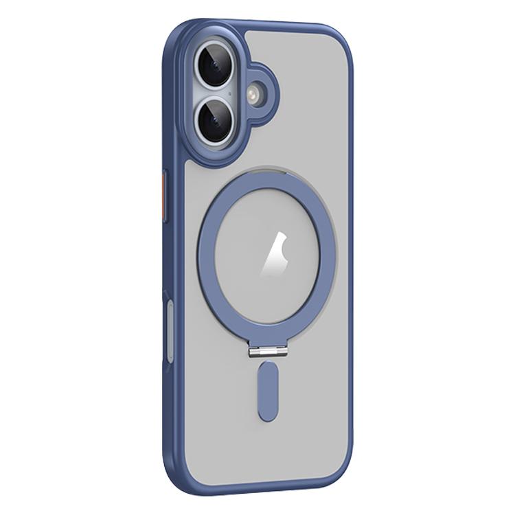 For iPhone 17 Airbag MagSafe Shockproof Frosted Phone Case with Fold Holder
