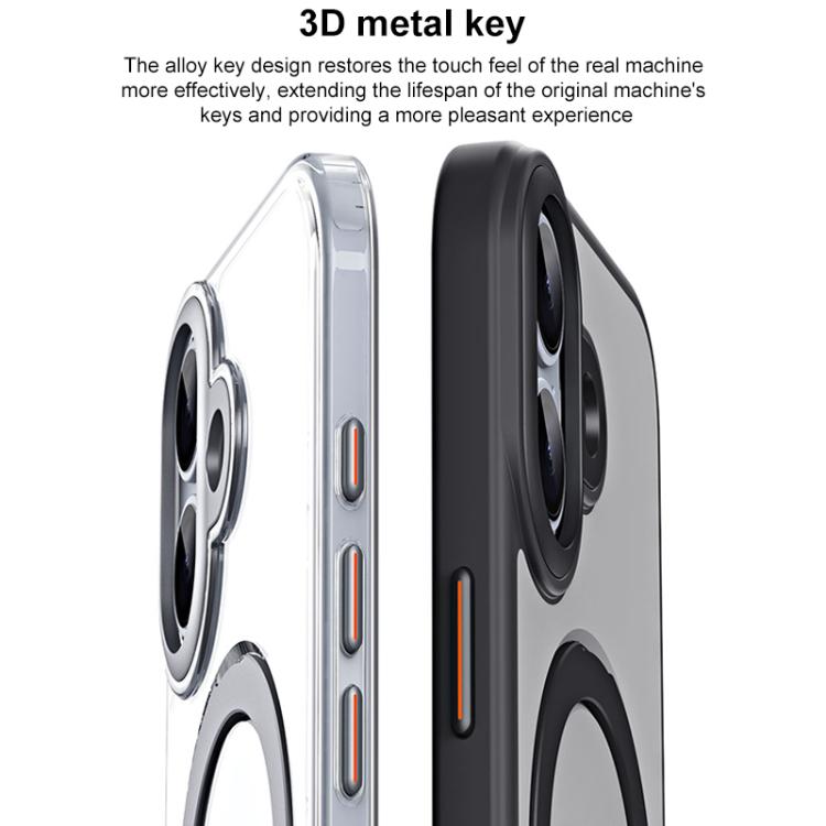 For iPhone 17 Airbag MagSafe Shockproof Frosted Phone Case with Fold Holder
