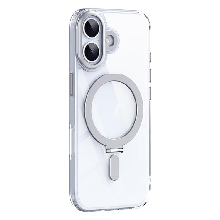 For iPhone 17 Airbag MagSafe Shockproof Frosted Phone Case with Fold Holder