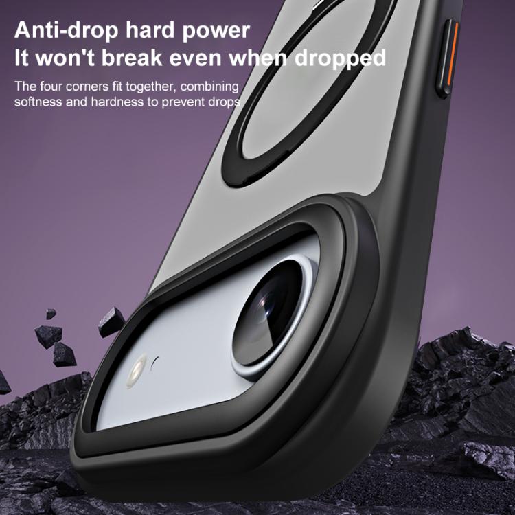 For iPhone Air Airbag MagSafe Shockproof Frosted Phone Case with Fold Holder