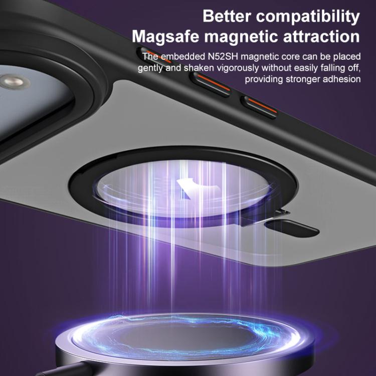 For iPhone Air Airbag MagSafe Shockproof Frosted Phone Case with Fold Holder