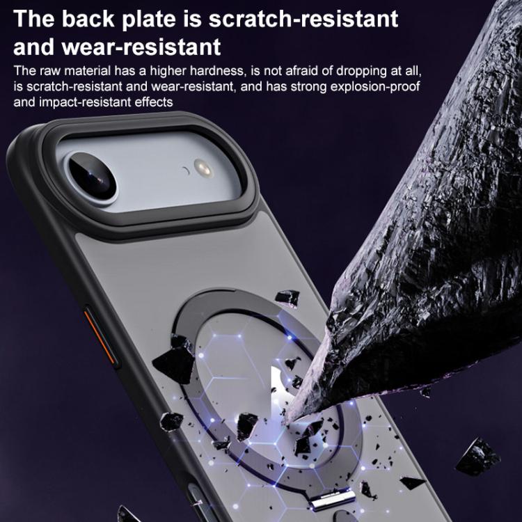 For iPhone Air Airbag MagSafe Shockproof Frosted Phone Case with Fold Holder