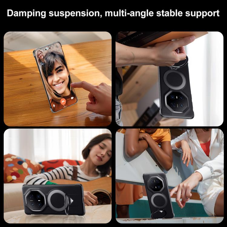 For Huawei Mate 70 RS Ultimate SULADA Top Grain Leather MagSafe Magnetic Holder Phone Case
