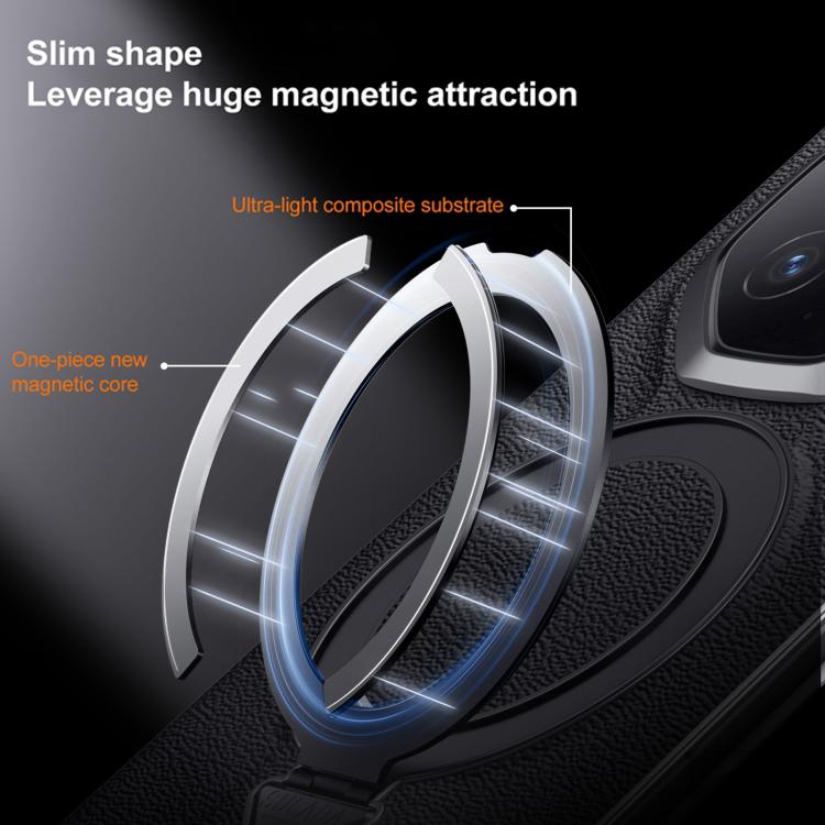 For Huawei Mate 70 RS Ultimate SULADA Top Grain Leather MagSafe Magnetic Holder Phone Case