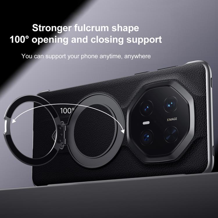 For Huawei Mate 70 RS Ultimate SULADA Top Grain Leather MagSafe Magnetic Holder Phone Case