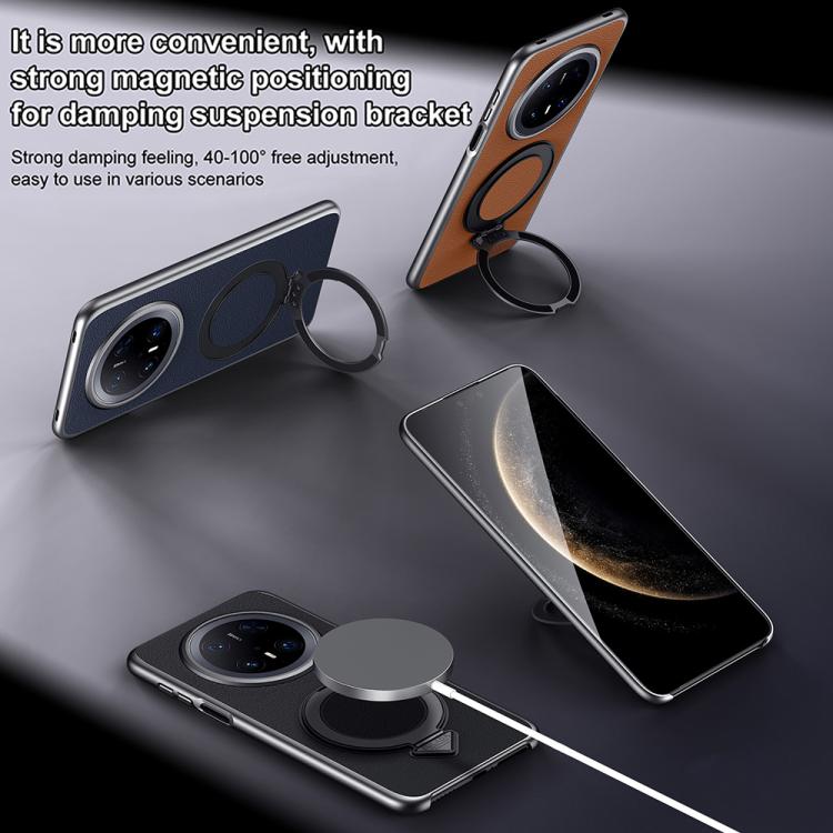 For Huawei Mate 70 SULADA Top Grain Leather MagSafe Magnetic Holder Phone Case