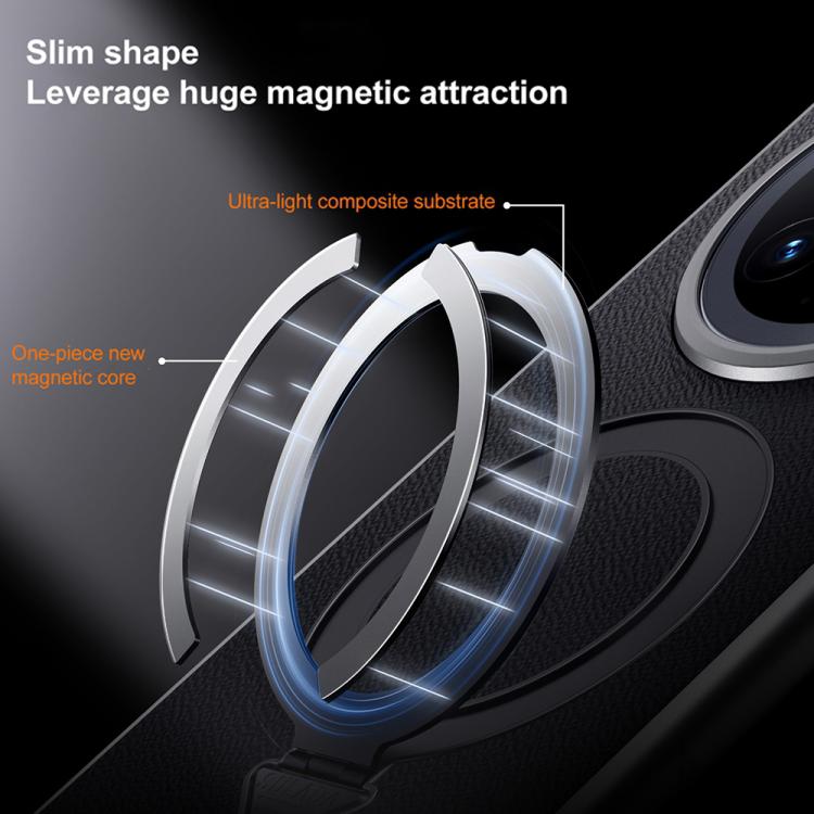 For Huawei Mate 70 SULADA Top Grain Leather MagSafe Magnetic Holder Phone Case