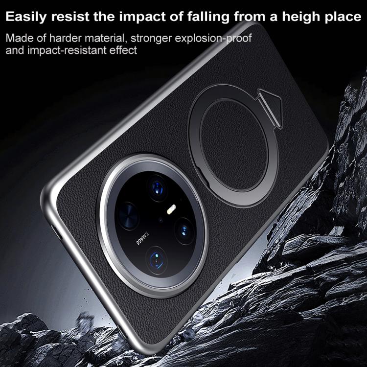 For Huawei Mate 70 SULADA Top Grain Leather MagSafe Magnetic Holder Phone Case