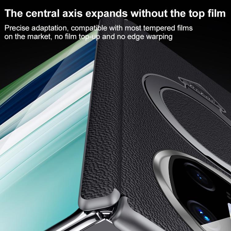 For Huawei Mate X6 SULADA Top Grain Leather MagSafe Magnetic Holder Phone Case