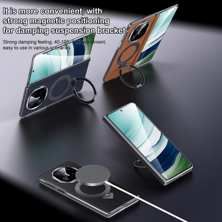 For Huawei Mate X6 SULADA Top Grain Leather MagSafe Magnetic Holder Phone Case