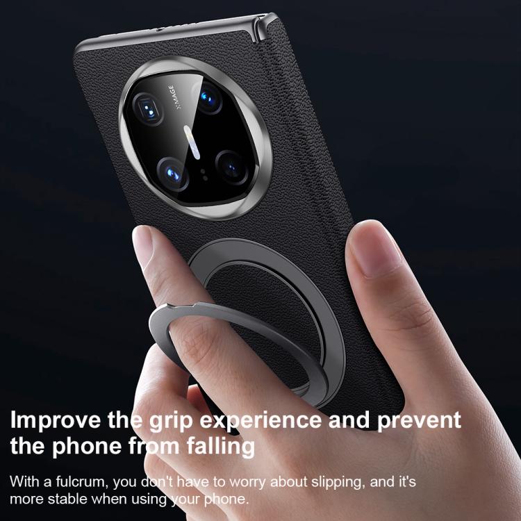 For Huawei Mate X6 SULADA Top Grain Leather MagSafe Magnetic Holder Phone Case