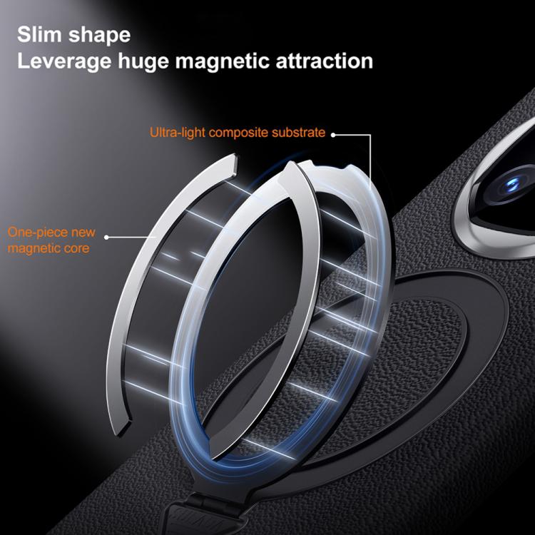 For Huawei Mate X6 SULADA Top Grain Leather MagSafe Magnetic Holder Phone Case