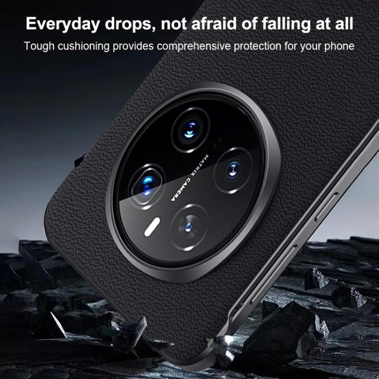 For Honor Magic7 Pro SULADA Frameless Top Layer Cowhide Leather Hybrid PC Phone Case