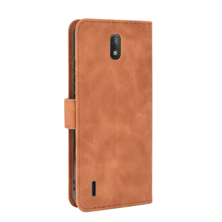 For Nokia C2 Solid Color Skin Feel Magnetic Buckle Horizontal Flip Calf Texture PU Leather Case with Holder & Card Slots & Wallet