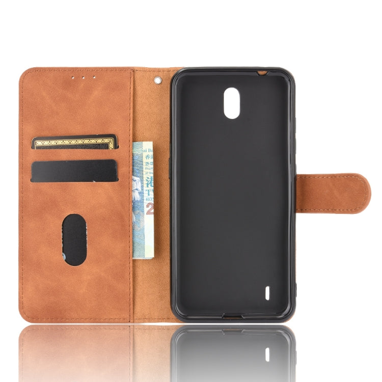 For Nokia C2 Solid Color Skin Feel Magnetic Buckle Horizontal Flip Calf Texture PU Leather Case with Holder & Card Slots & Wallet