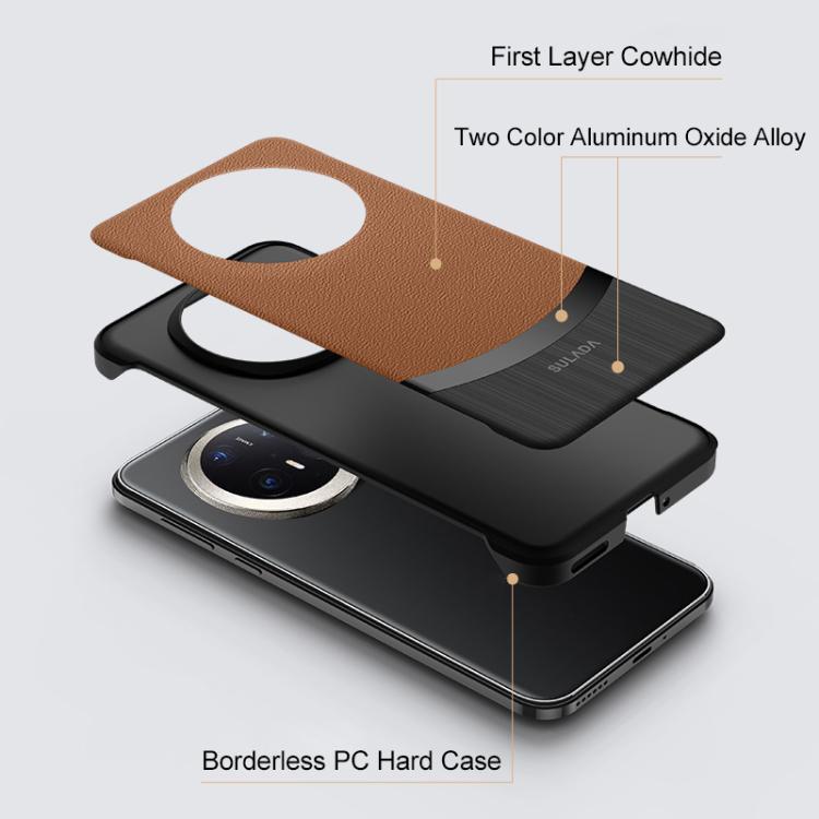 For Huawei Mate 70 Pro / Mate 70 Pro+ SULADA Frameless Top Layer Cowhide Leather Hybrid PC Phone Case