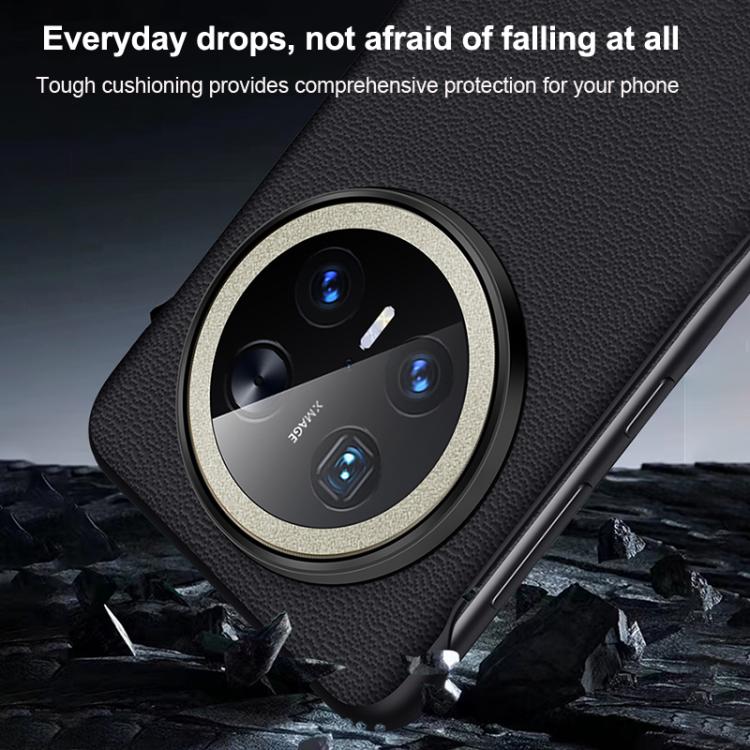 For Huawei Mate 70 SULADA Frameless Top Layer Cowhide Leather Hybrid PC Phone Case