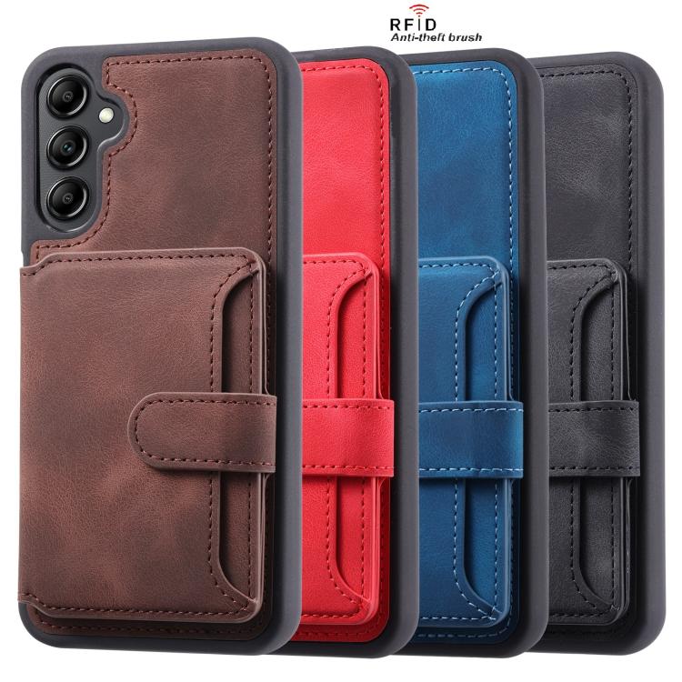 For Samsung Galaxy A56 5G Skin Feel Dream RFID Anti-theft PU Card Bag Phone Case