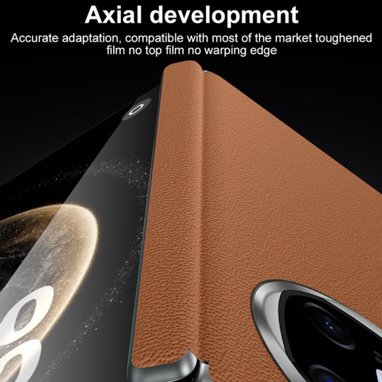 For Huawei Mate X6 SULADA Frameless Top Layer Cowhide Leather Hybrid PC Phone Case