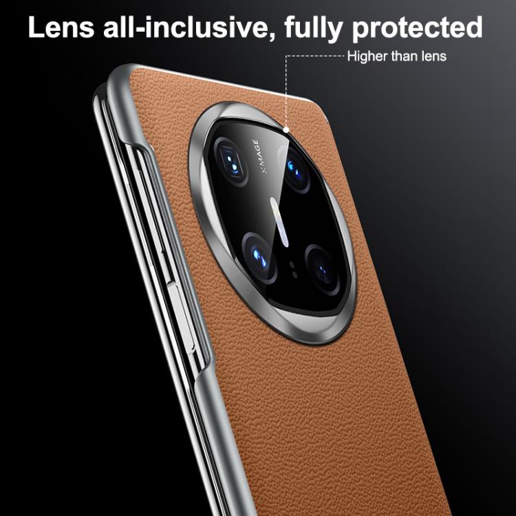For Huawei Mate X6 SULADA Frameless Top Layer Cowhide Leather Hybrid PC Phone Case