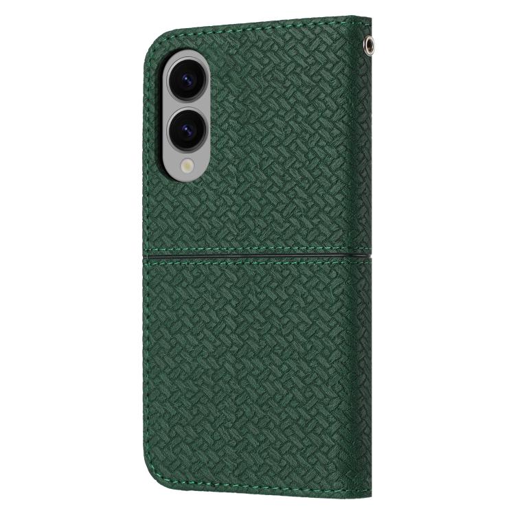 For Samsung Galaxy S25 Edge 5G Woven Texture Stitching Magnetic Leather Phone Case