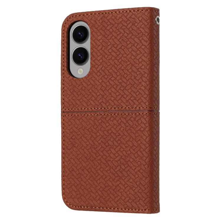 For Samsung Galaxy S25 Edge 5G Woven Texture Stitching Magnetic Leather Phone Case