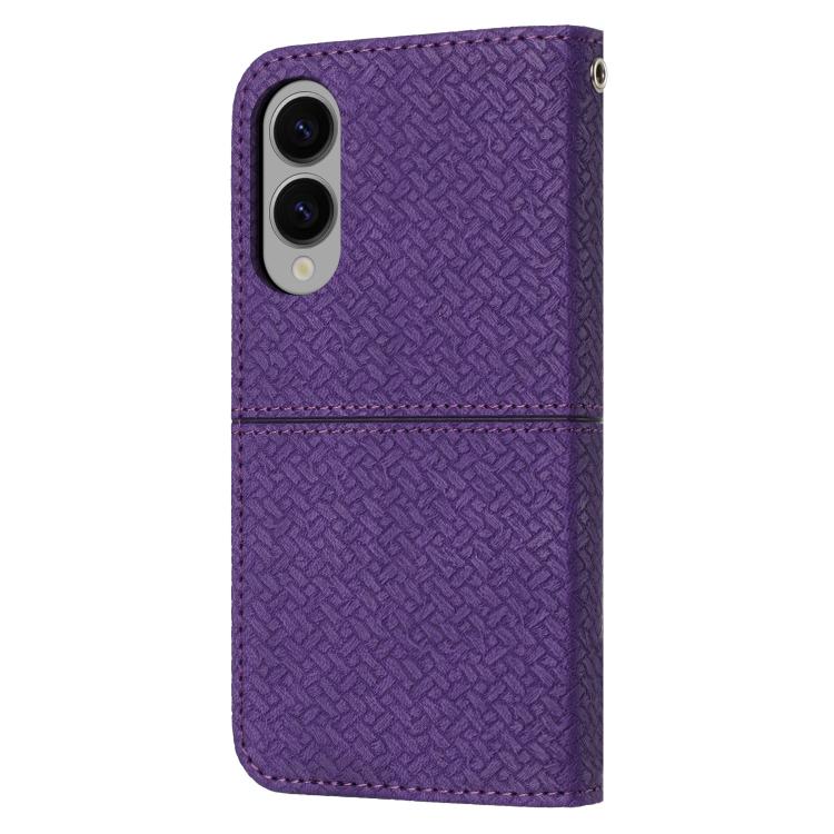 For Samsung Galaxy S25 Edge 5G Woven Texture Stitching Magnetic Leather Phone Case