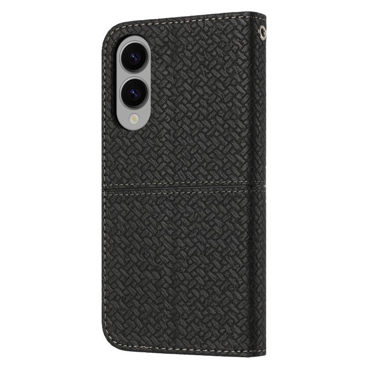 For Samsung Galaxy S25 Edge 5G Woven Texture Stitching Magnetic Leather Phone Case