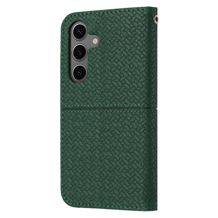 For Samsung Galaxy S25 FE 5G Woven Texture Stitching Magnetic Leather Phone Case