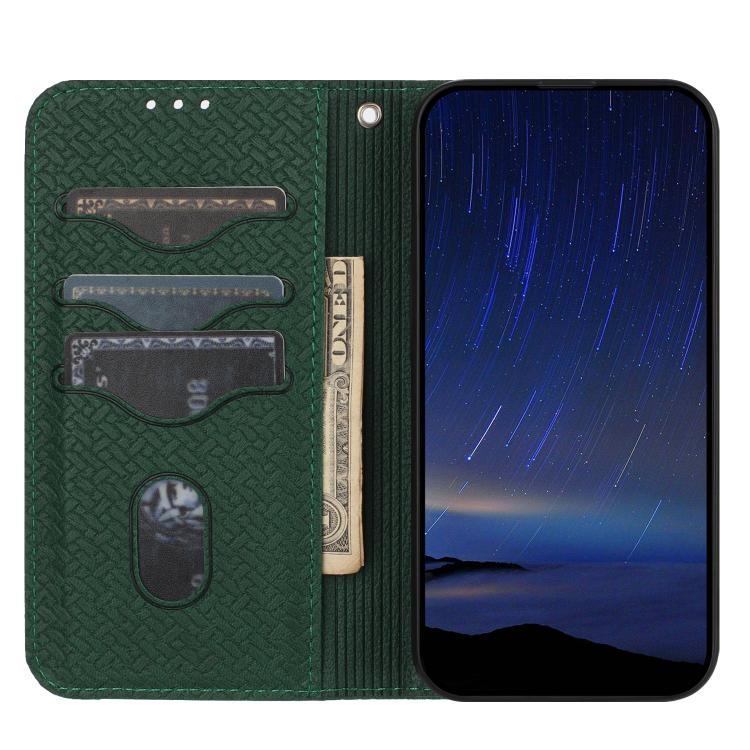 For Samsung Galaxy S25 FE 5G Woven Texture Stitching Magnetic Leather Phone Case
