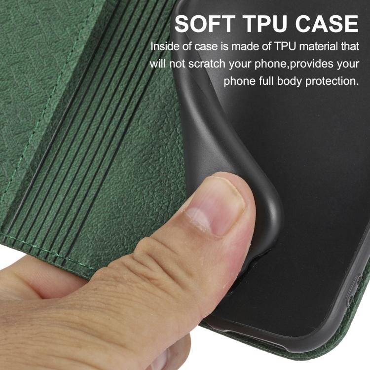 For Samsung Galaxy S25 FE 5G Woven Texture Stitching Magnetic Leather Phone Case