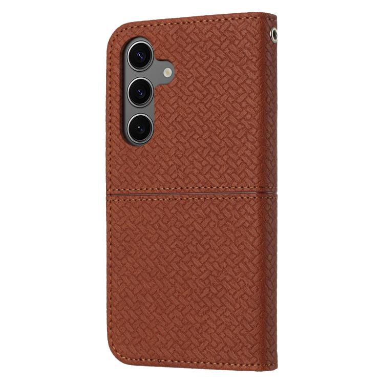 For Samsung Galaxy S25 FE 5G Woven Texture Stitching Magnetic Leather Phone Case