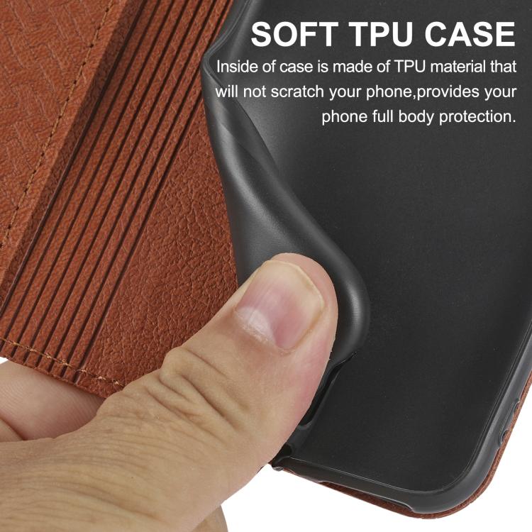 For Samsung Galaxy S25 FE 5G Woven Texture Stitching Magnetic Leather Phone Case