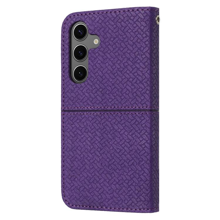 For Samsung Galaxy S25 FE 5G Woven Texture Stitching Magnetic Leather Phone Case