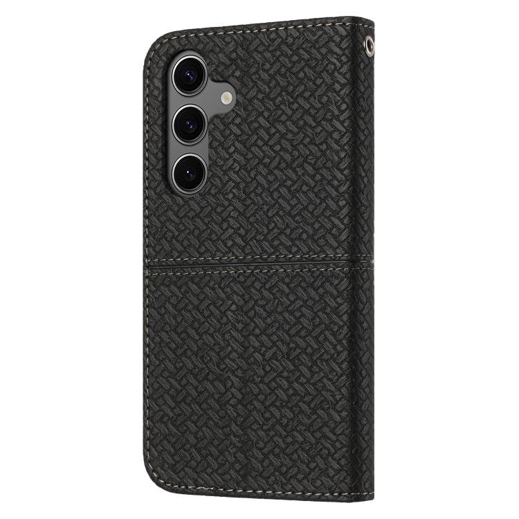 For Samsung Galaxy S25 FE 5G Woven Texture Stitching Magnetic Leather Phone Case