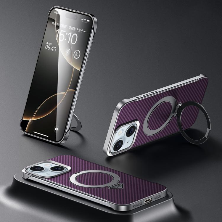For iPhone 15 SULADA Kevlar Texture MagSafe Magnetic Holder Phone Case