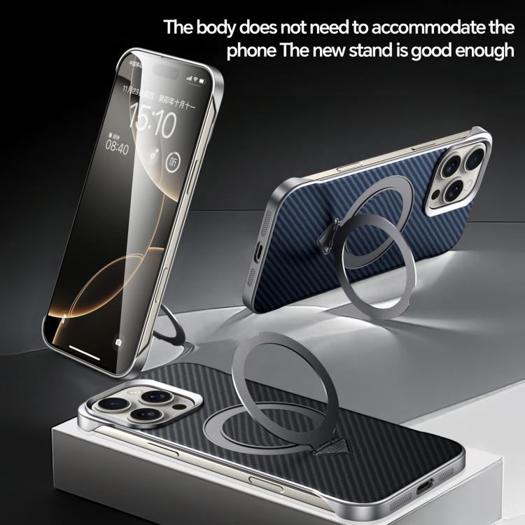 For iPhone 15 Pro Max SULADA Kevlar Texture MagSafe Magnetic Holder Phone Case