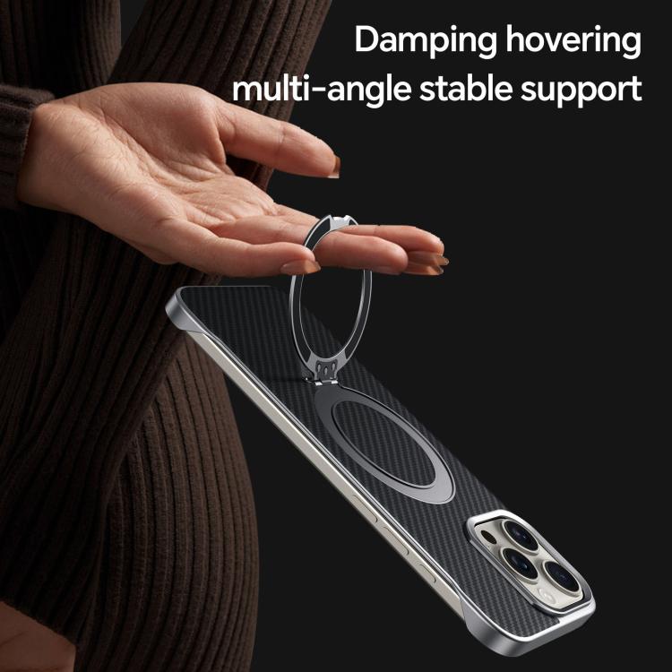 For iPhone 16 Pro SULADA Kevlar Texture MagSafe Magnetic Holder Phone Case