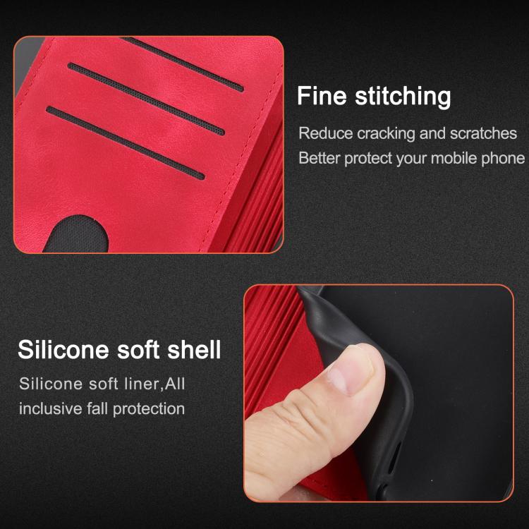 For Samsung Galaxy S25 Edge 5G Embossed Line Leather Phone Case with Lanyard