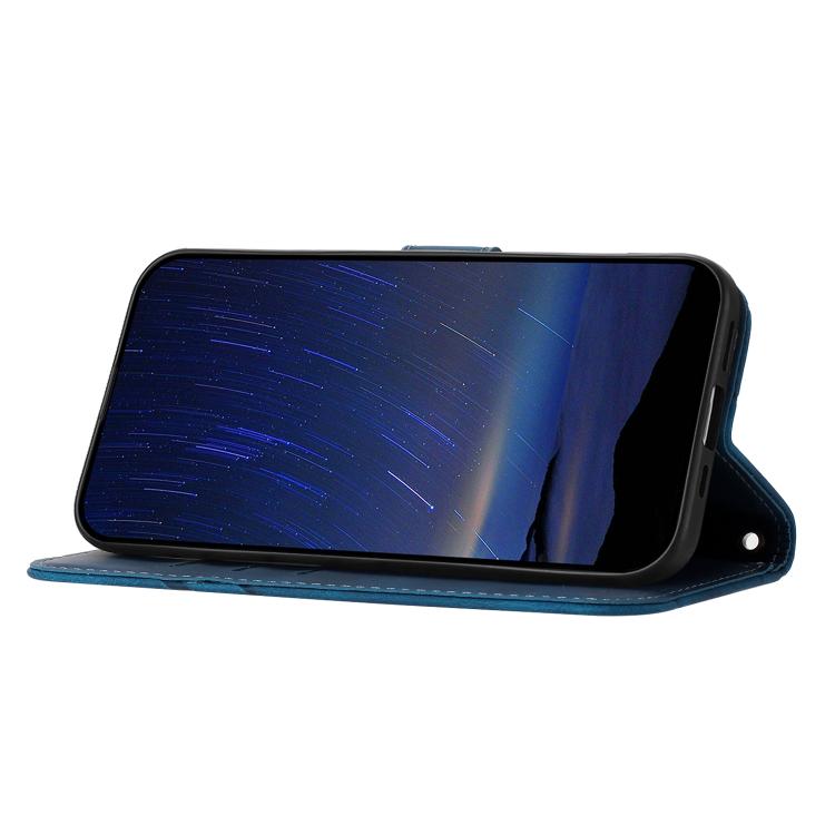 For Samsung Galaxy S25 Edge 5G Embossed Line Leather Phone Case with Lanyard