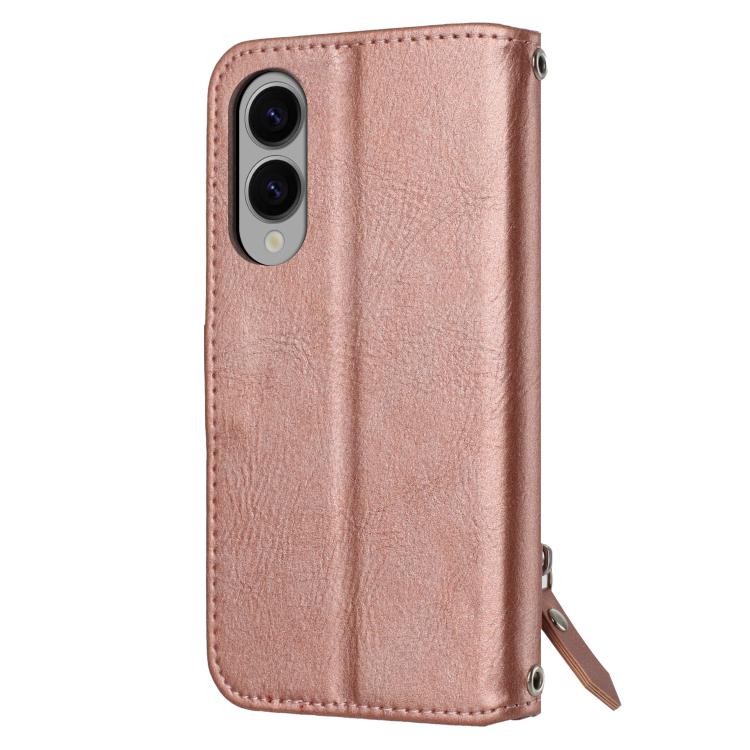 For Samsung Galaxy S25 Edge 5G Oil Skin Zipper Wallet Leather Phone Case