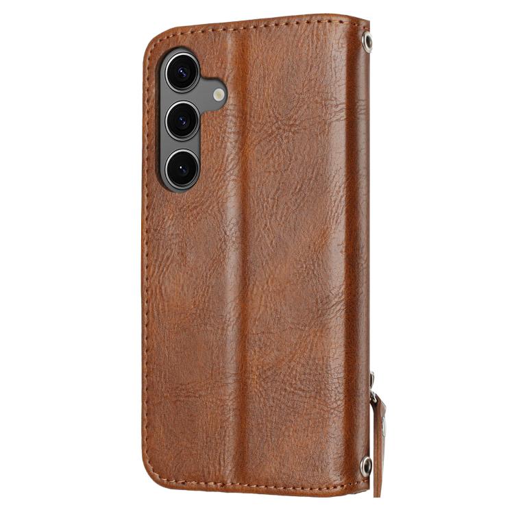 For Samsung Galaxy S25 FE 5G Oil Skin Zipper Wallet Leather Phone Case