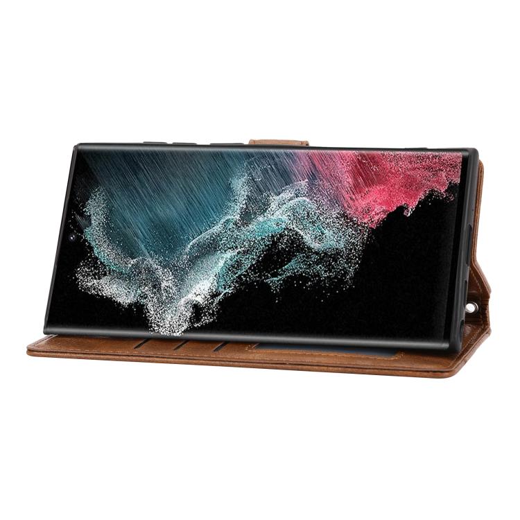 For Samsung Galaxy S26 Ultra 5G Oil Skin Zipper Wallet Leather Phone Case