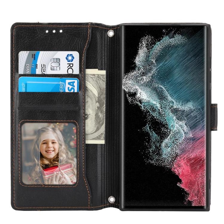 For Samsung Galaxy S26 Ultra 5G Oil Skin Zipper Wallet Leather Phone Case