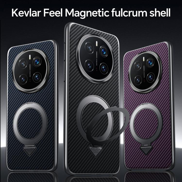 For Huawei Mate 60 SULADA Kevlar Texture MagSafe Magnetic Holder Phone Case
