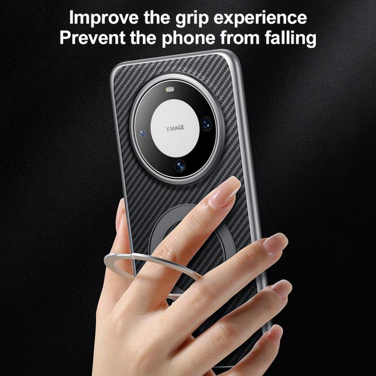 For Huawei Mate 60 SULADA Kevlar Texture MagSafe Magnetic Holder Phone Case