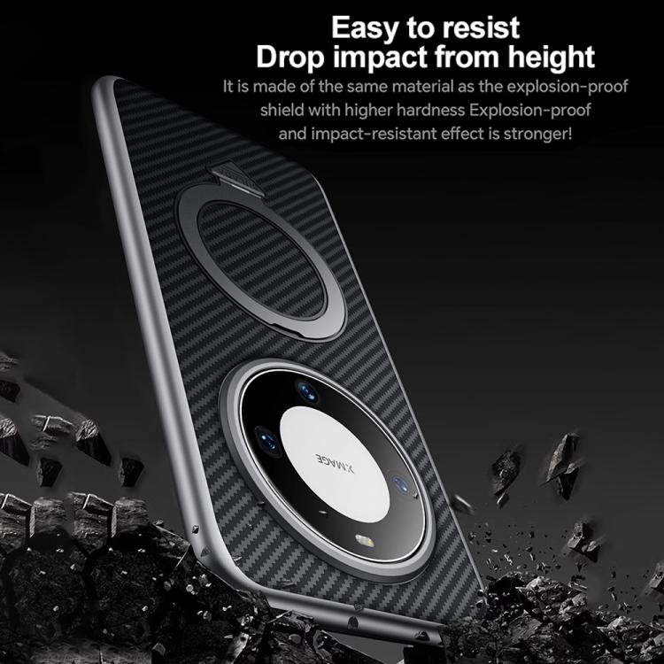 For Huawei Mate 60 SULADA Kevlar Texture MagSafe Magnetic Holder Phone Case